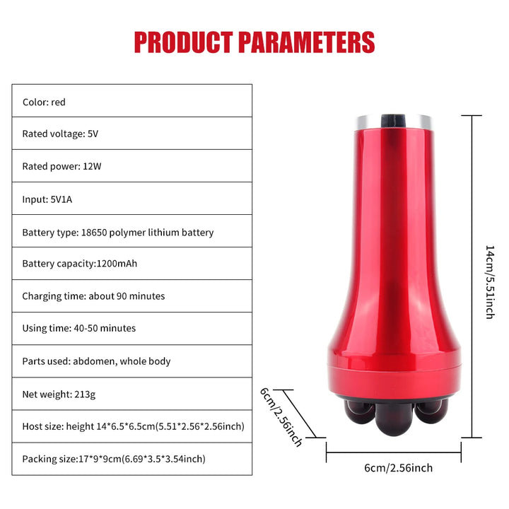 Handheld Abdominal Massager for Intestinal Peristalsis and Fat Burning