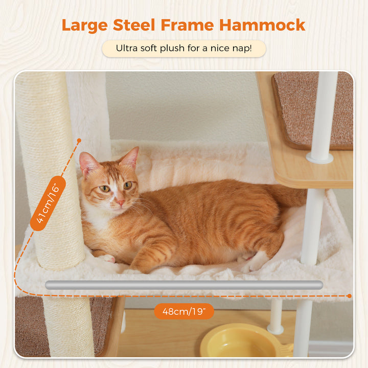 Large Multi-Level Cat Tree with Spacious Condos, Hammocks, and Sisal Scratching Posts