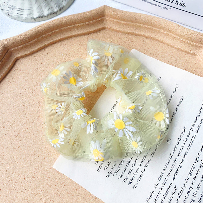 Korean Chic Handmade Embroidery Daisy Elastic Hair Bands