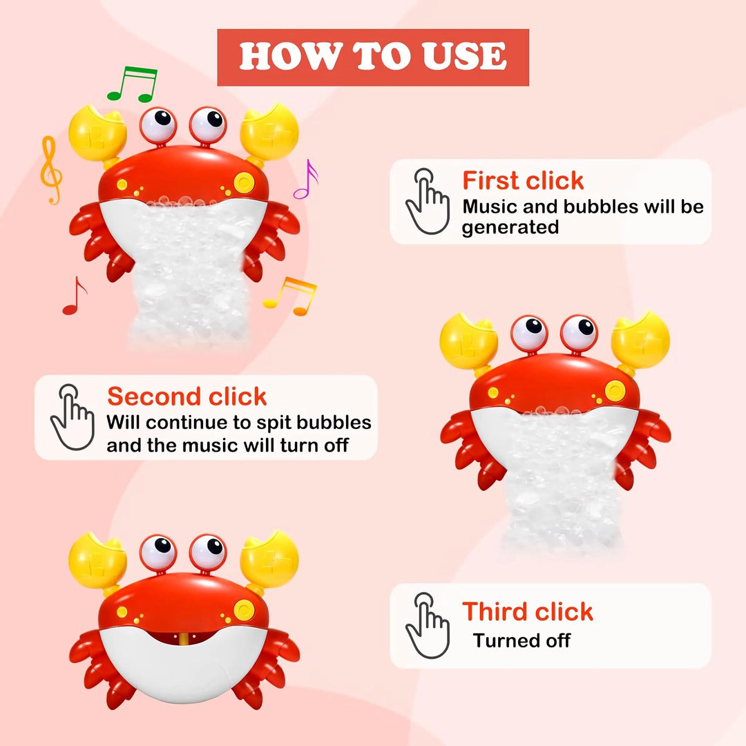 Red Crab Bath Toy Bubble Machine