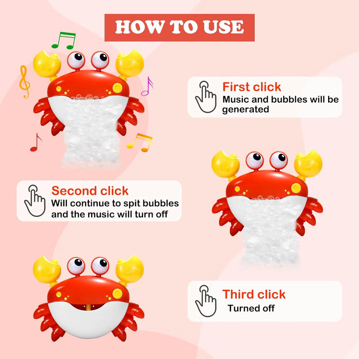 Red Crab Bath Toy Bubble Machine