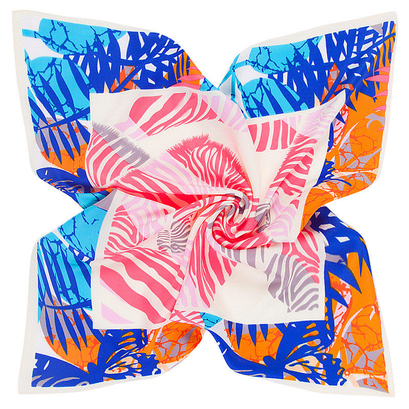 Luxury Spring Leaves 60cm Silk Square Scarf