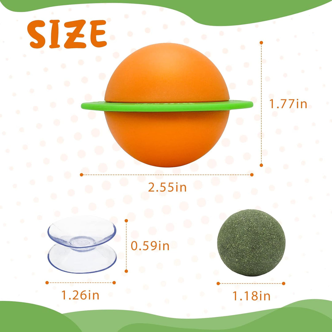 Interactive Rotating Cat Grass Ball Toy with Suction Cup