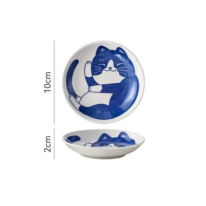 Japanese Lucky Cat Ceramic Sauce Dish