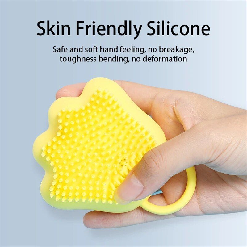 Multi-Purpose Silicone Pet Bath & Massage Brush for Dogs and Cats