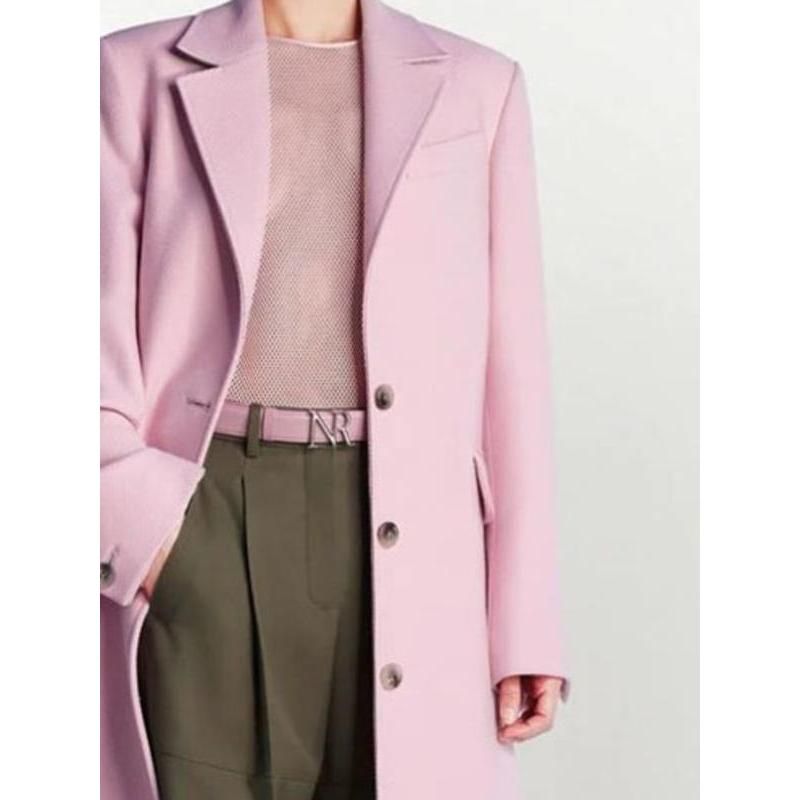 Chic Long Sleeve Single Breasted Blazer Trench for Women