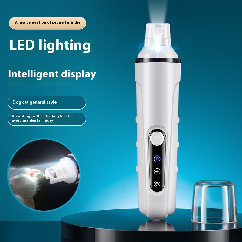 High Power LED Light Electric Pet Nail Grinder with Nail Clipper for Dogs, Cats, and Small Animals