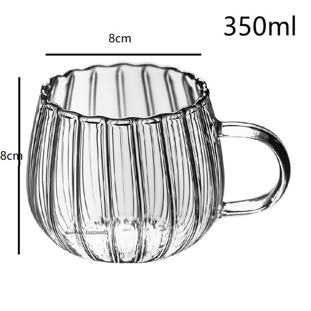 Heat-Resistant Pumpkin Pattern Glass Mug Set