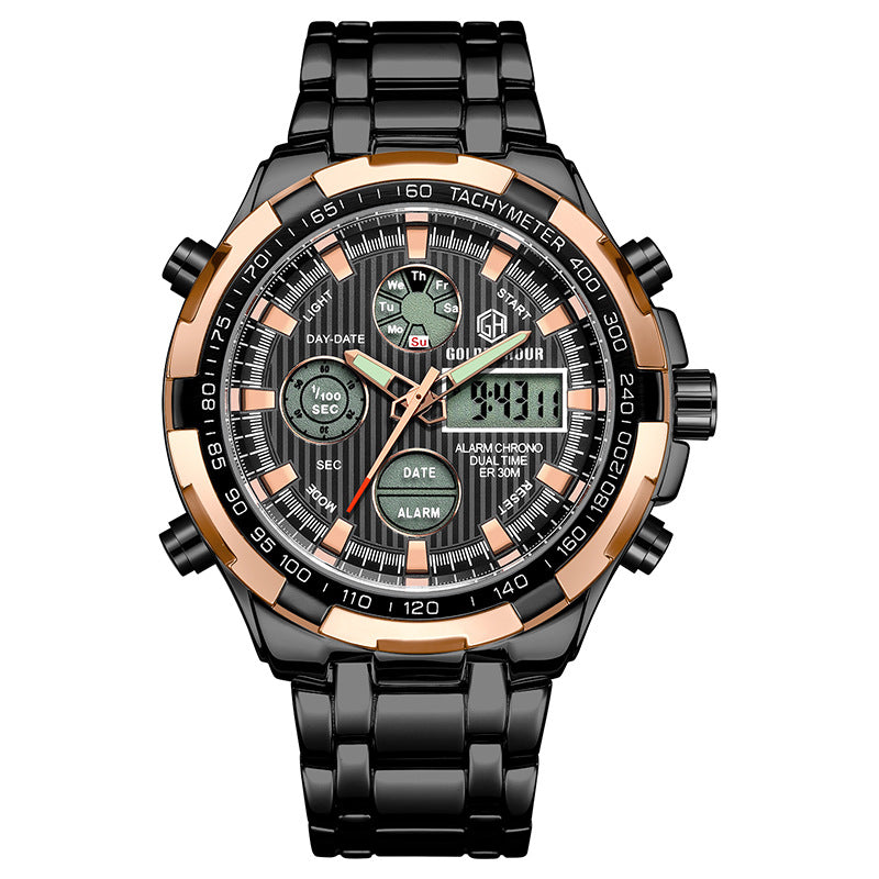 Men's Calendar Alloy Sports Multi-function Watch