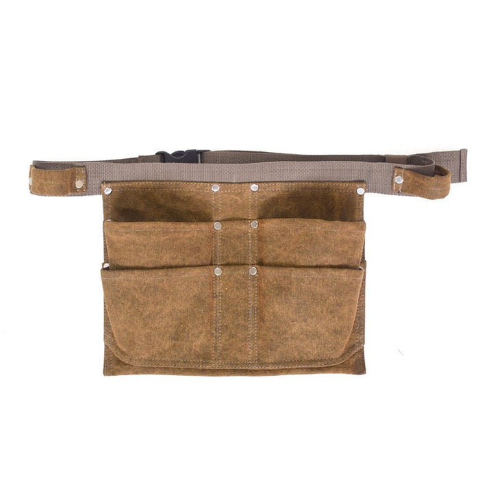 Multifunctional Mud Color Wear-resistant Waterproof Waxed Canvas Tool Fanny Pack