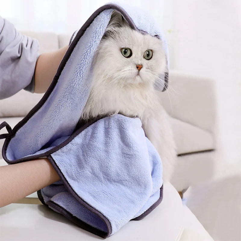 Soft Quick-Dry Cat & Dog Blanket - Pet Bathrobe Towel