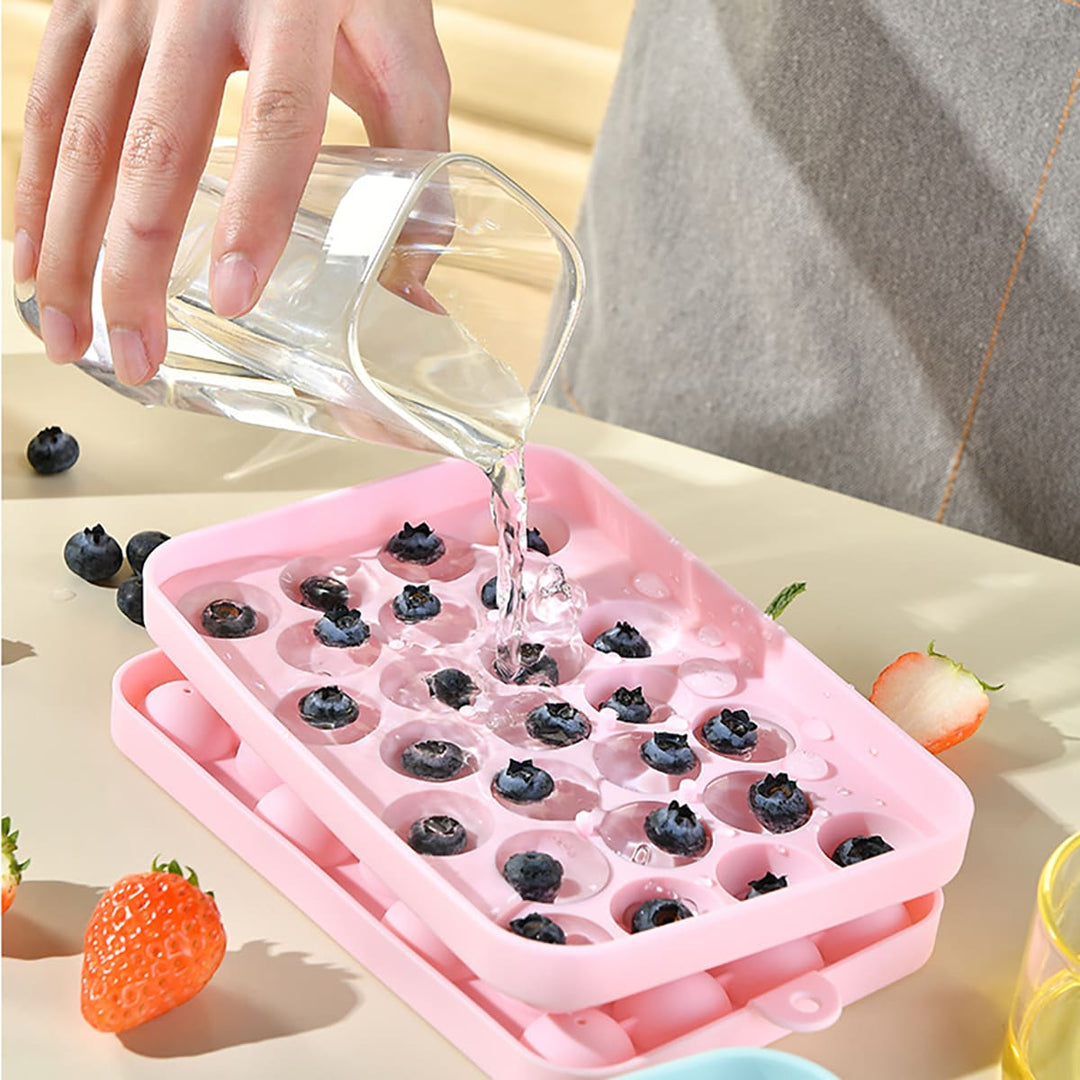 25-Grid Silicone Ice Cube Mold with Cover