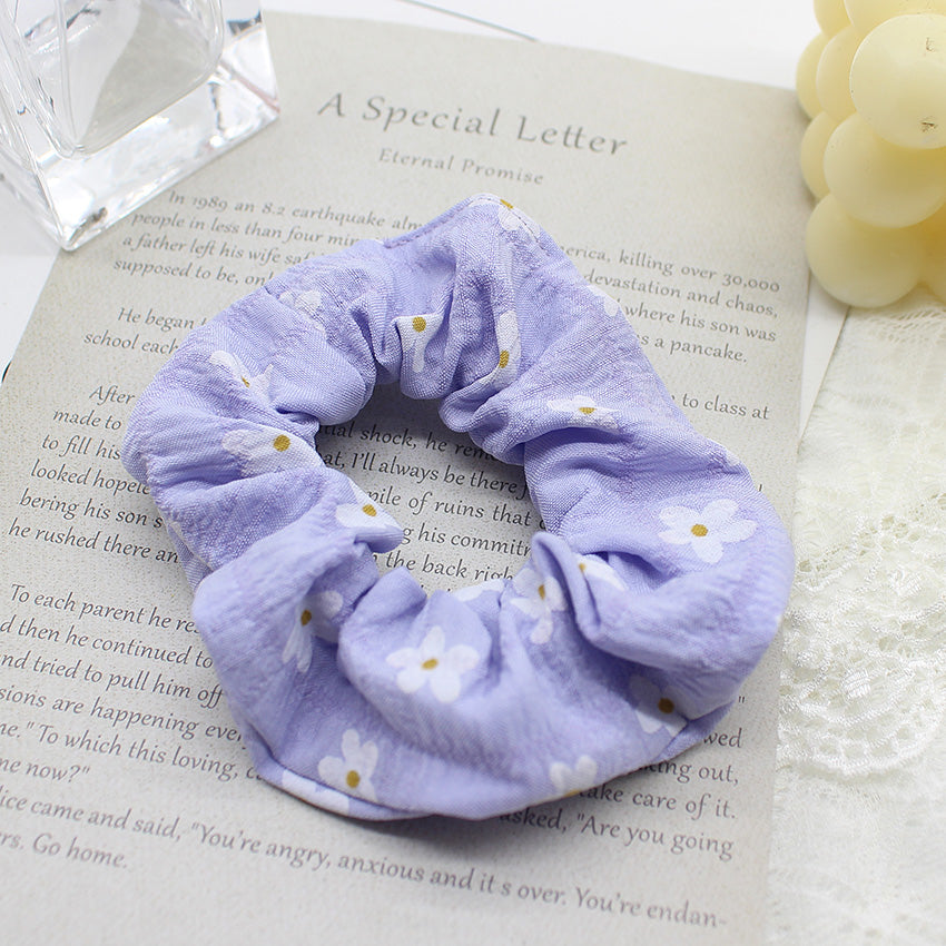 Korean Chic Handmade Embroidery Daisy Elastic Hair Bands