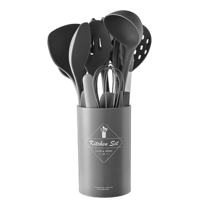 14-Piece Silicone Kitchenware With Stainless Steel Handle