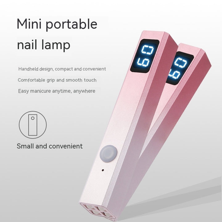 Metal One-word Small Portable Nail Lamp With Screen Display Tip Heating Lamp Handheld Phototherapy