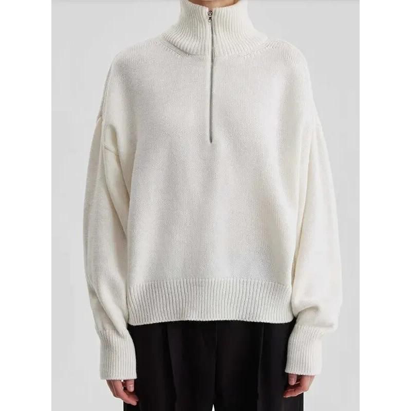 Women's Turtleneck Zipper Knitted Sweater