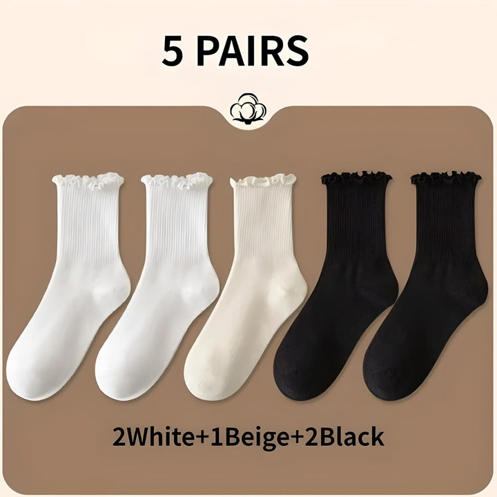 5 Pairs Women’s Ruffle Ankle Socks