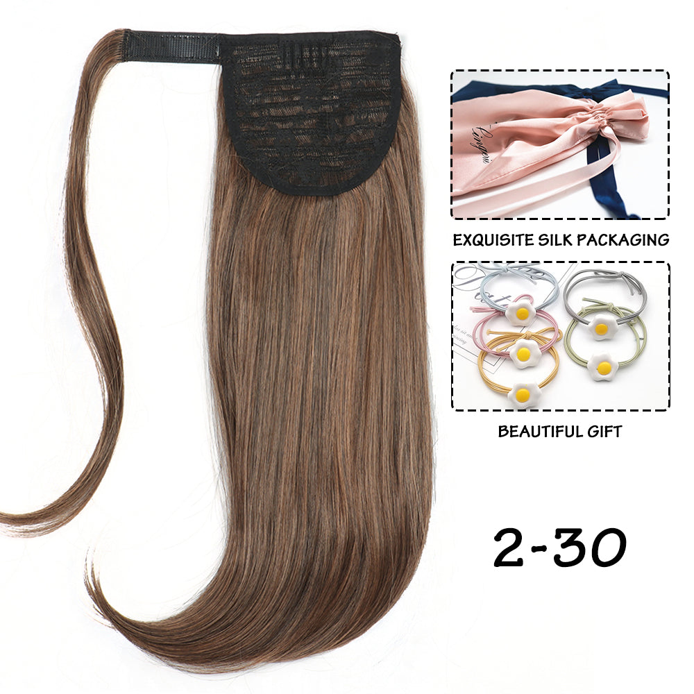 Synthetic Straight Wraparound Ponytail