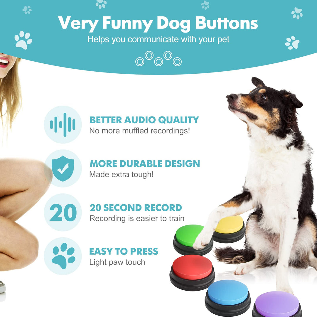 Recordable Talking Buttons for Pet Training and Communication