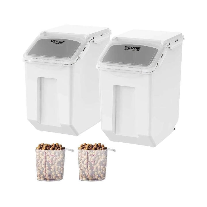 Ingredient Storage Bin 2 x 15L with Measuring Cups and Airtight Lid