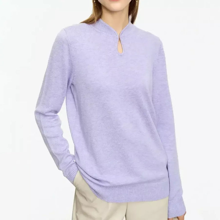 Minimalist U-Collar Long Sleeve Pullover