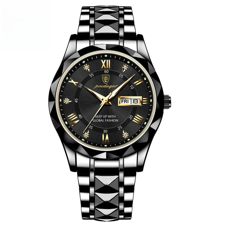 Men's Waterproof Double Calendar Luminous Quartz Watch