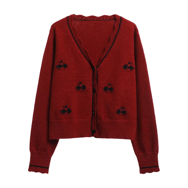 V-neck Casual Knitted Cardigan