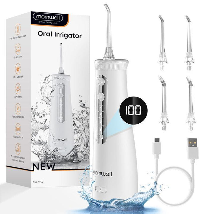 Portable Cordless Water Flosser with 4 Jet Tips, 4 Modes