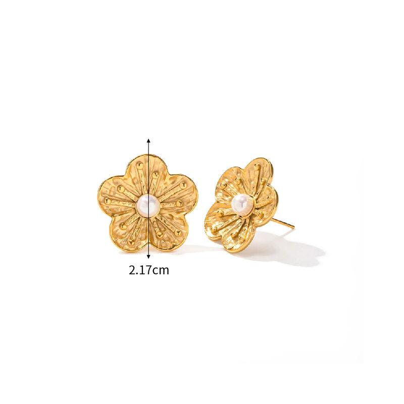 Stainless Steel Retro Flower Jewelry Set