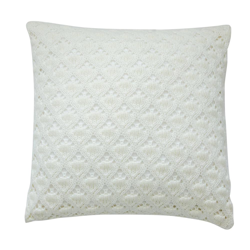 Scandinavian Style Diamond Knit Cushion Cover - Hollow-Out Pure Color Pillow Case