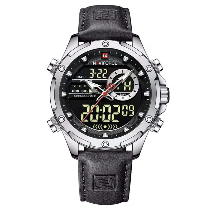 Men's Trendy Waterproof Dual Display Student Multifunctional Watch