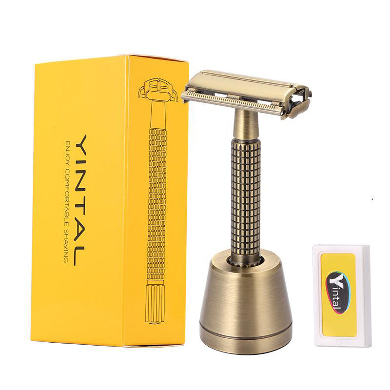 Classic Brass Safety Razor with Butterfly Mechanism