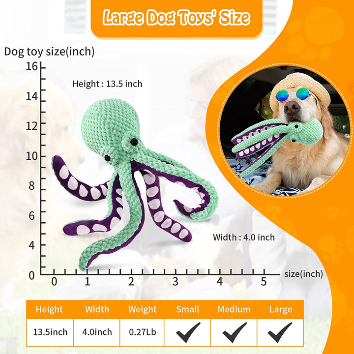 Interactive Squeaky Octopus Plush Toy for Dogs