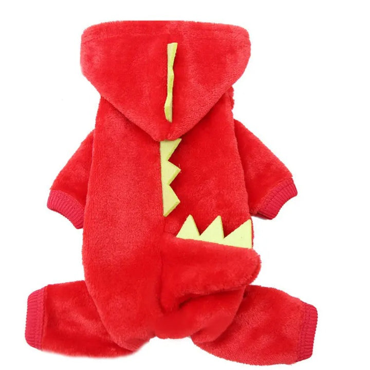 Winter Dinosaur Fleece Dog Jumpsuit