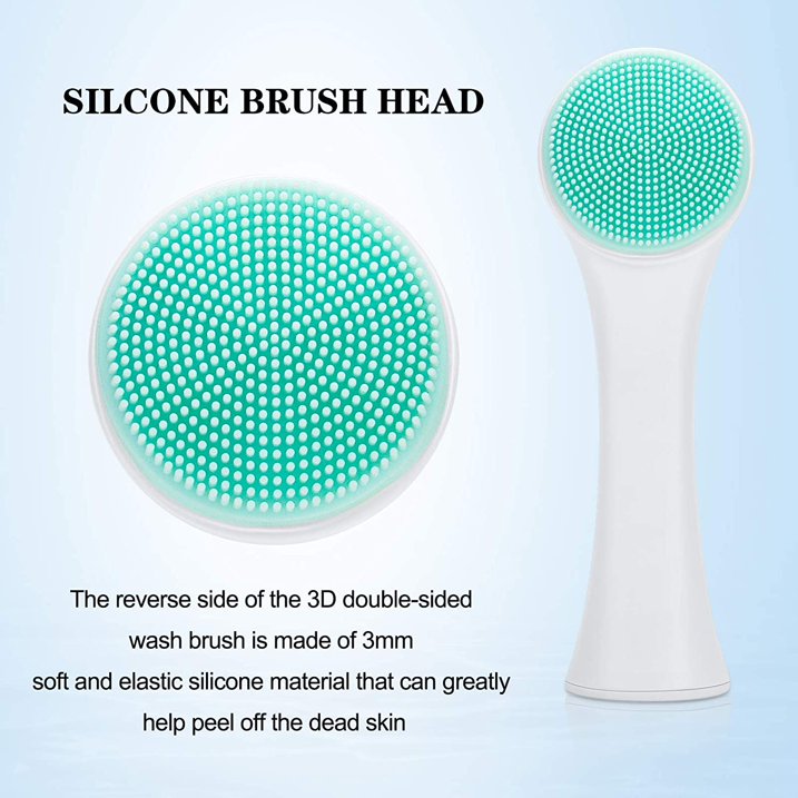 Soft Silicone Facial Cleansing Brush - Double-Sided Massage and Deep Cleanse