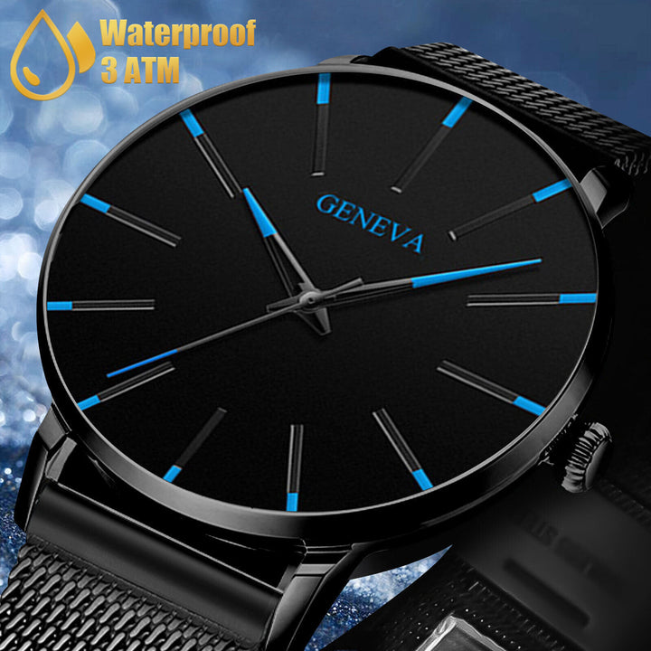 Waterproof Men's Watch Stainless Steel Quartz Analog Wristwatches Sport Fashion