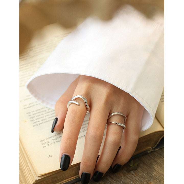 Women's Fashionable And Versatile Minimalist Double Twisted Line Ring