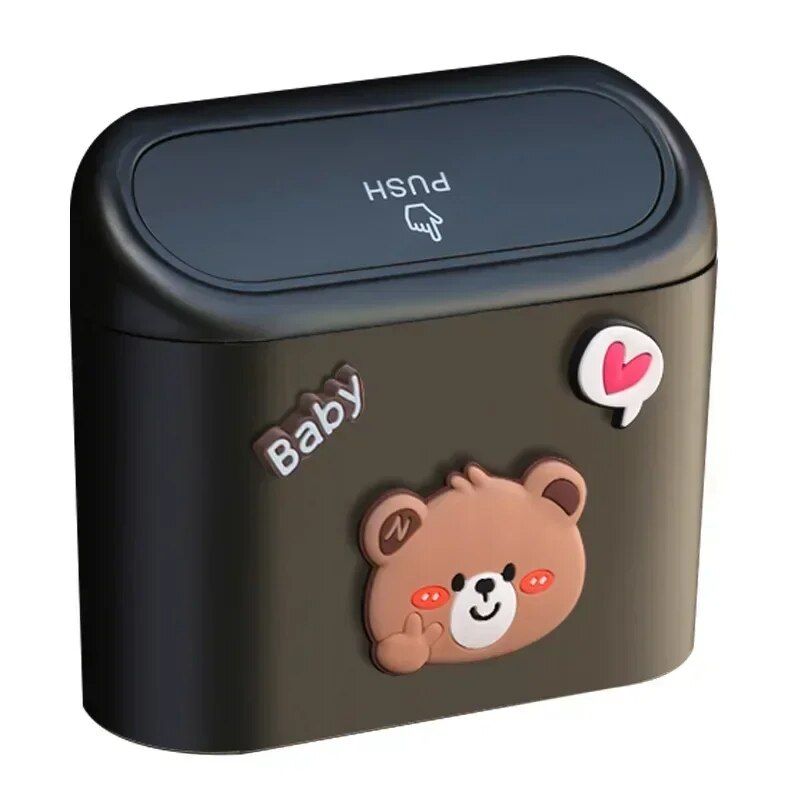 Compact Cartoon Car Garbage Bin