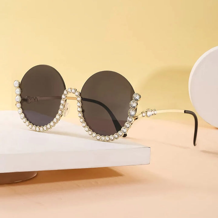 Rhinestone Round Diamond Sunglasses