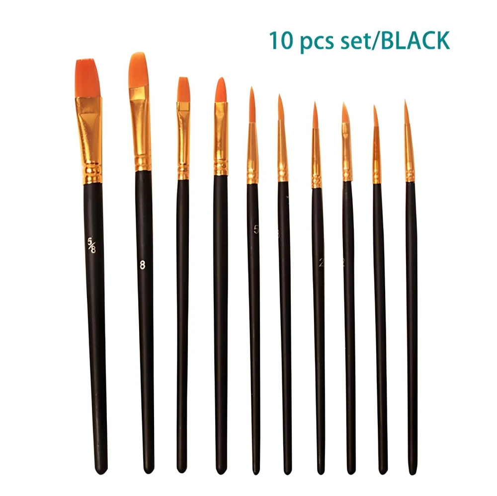 10-Piece Nylon Hair Artist Painting Brush Set