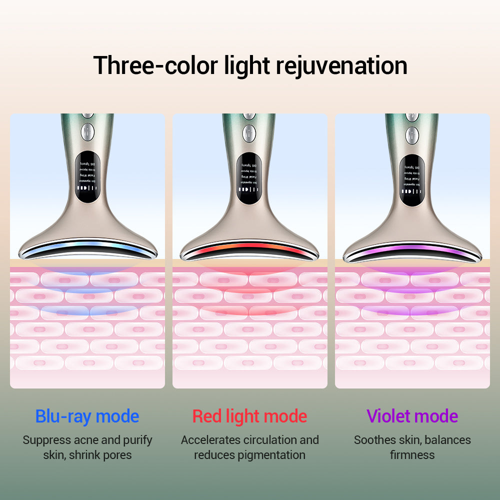 EMS Neck and Face Firming Device with Micro-current and Light Therapy