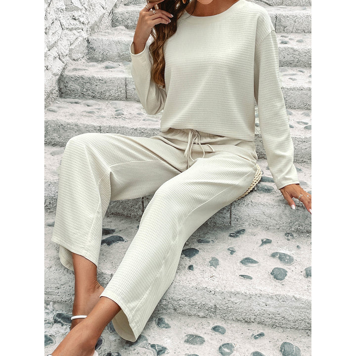 Long Sleeved Top Fashion Pants Two-piece Set