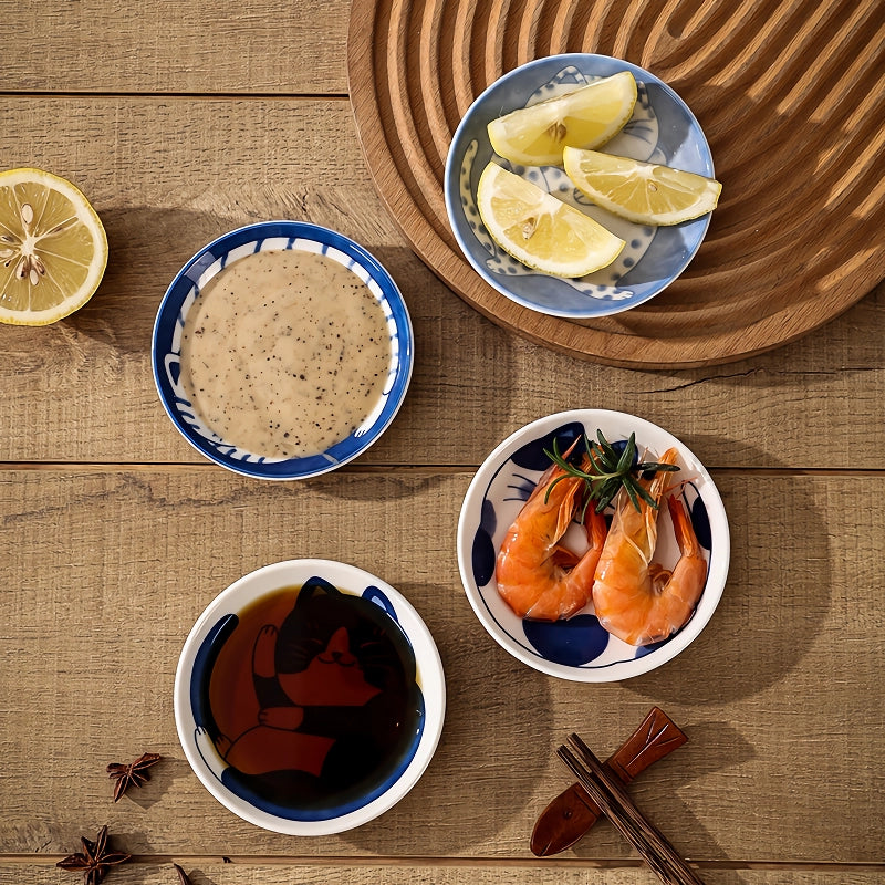 Ceramic Lucky Cat Sauce & Dessert Dish