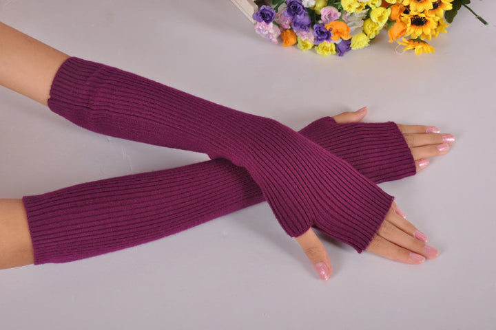 Women Autumn And Winter Long Thick Cashmere Arm Sleeves