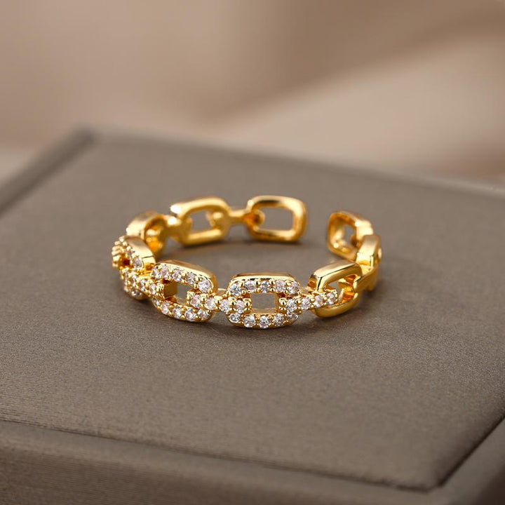 Trendy Cubic Zirconia Chain Ring