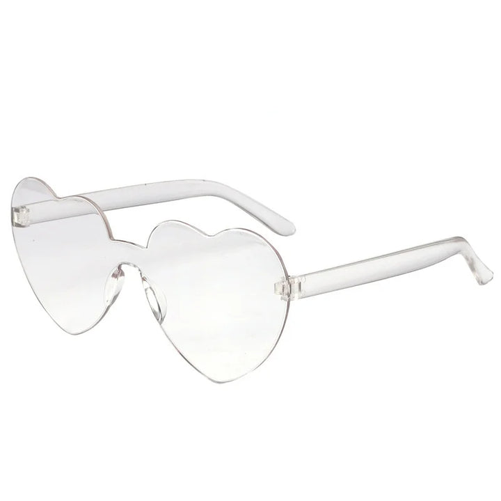 Heart-Shaped Rimless Polarized Sunglasses for Girls