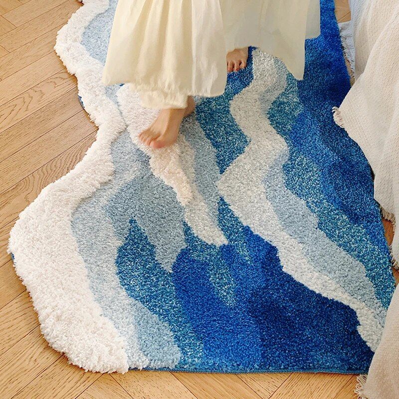 Aesthetic Tufting Ocean Bedroom Rug