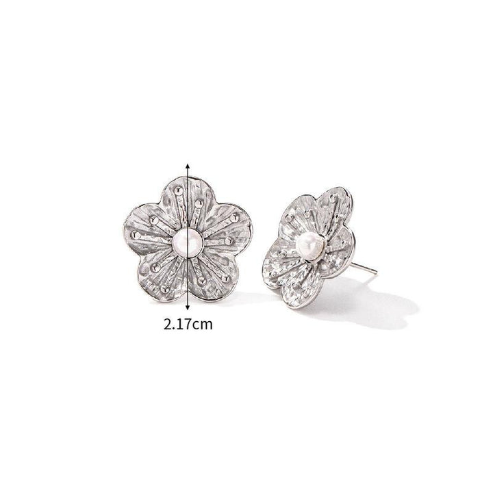 Stainless Steel Retro Flower Jewelry Set