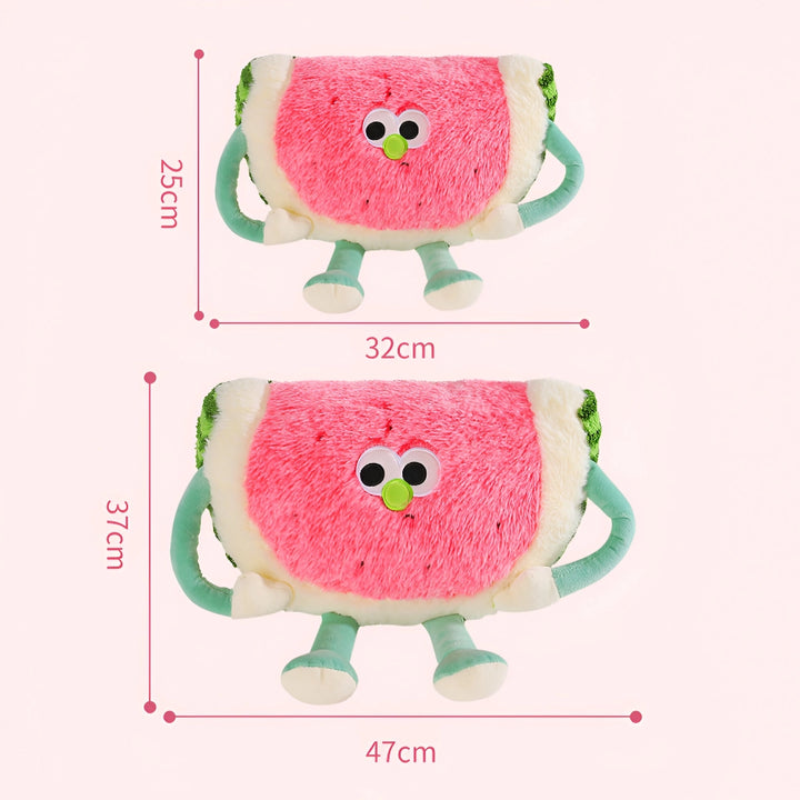 Cute Watermelon Design Headrest & Lumbar Support Pillow for Car Comfort