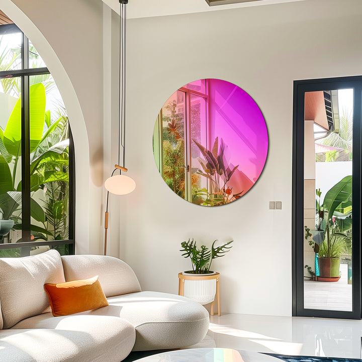 Colorful Gradient Round Wall Mirror